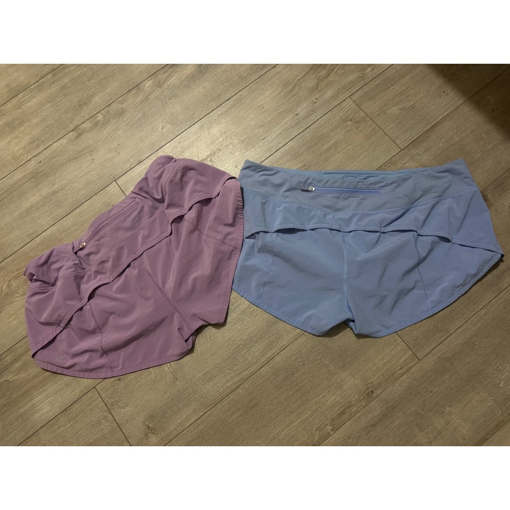 Lululemon Speed Up Low-Rise Lined Shorts 2.5 2 Pack Purple Blue Womens 10 - Picture 4 of 8